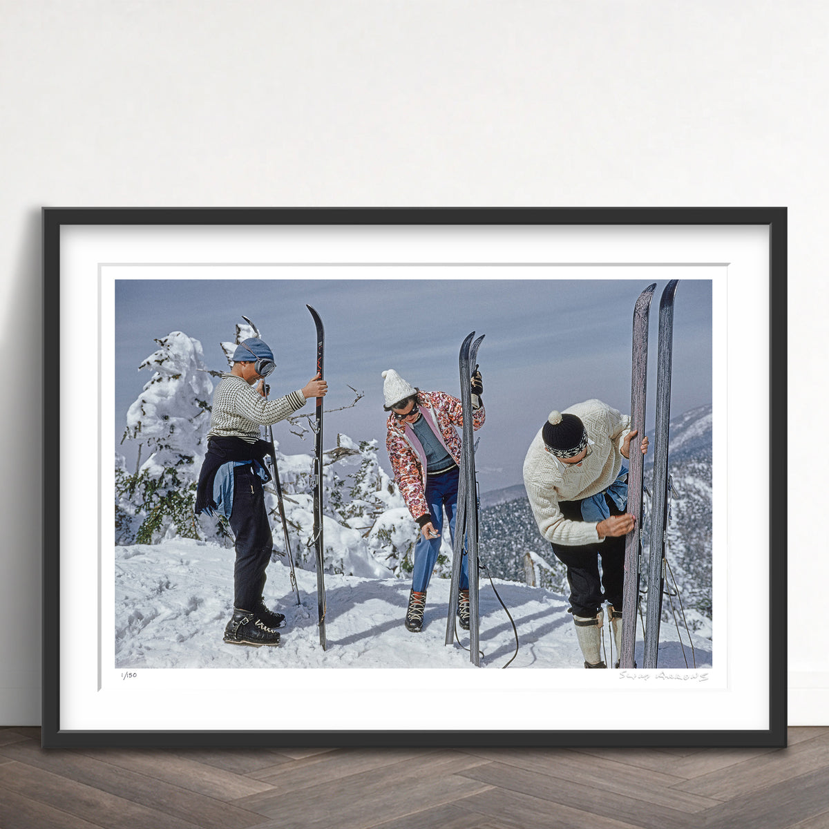 Slim Aarons Limited Edition Estate Stamped on the slopes of sugarbush limited edition 114278197 Framed