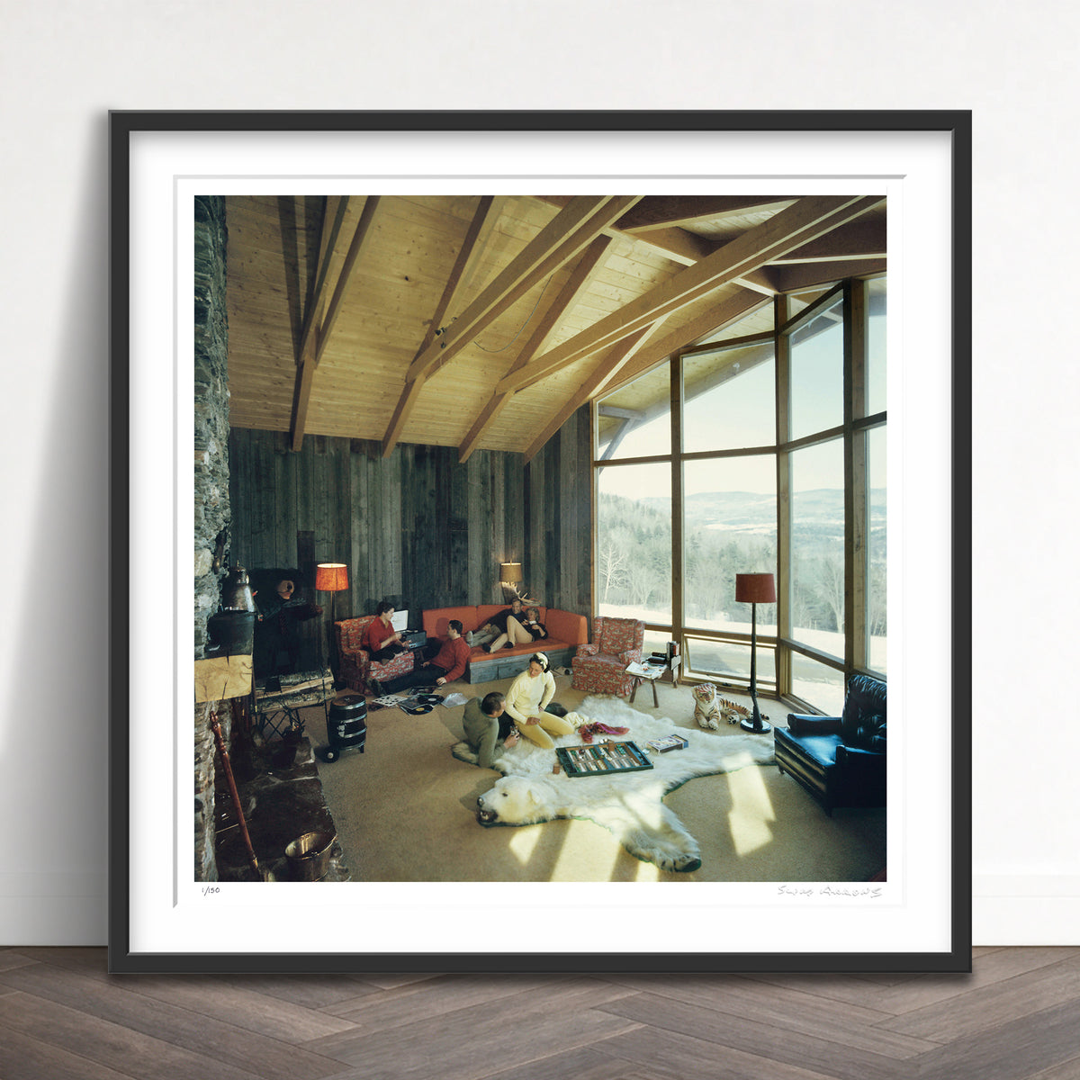 Slim Aarons Limited Edition Estate Stamped on the sugarbush slopes 1 limited edition 114269854 Framed