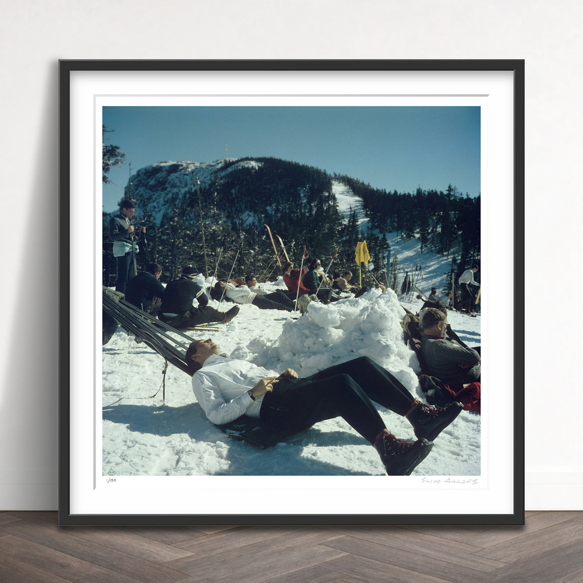 Slim Aarons Limited Edition Estate Stamped on the sugarbush slopes limited edition 114269702 Framed