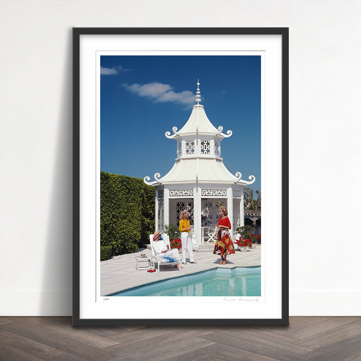 Slim Aarons Limited Edition Estate Stamped palm beach pagoda limited edition 670810259 Framed