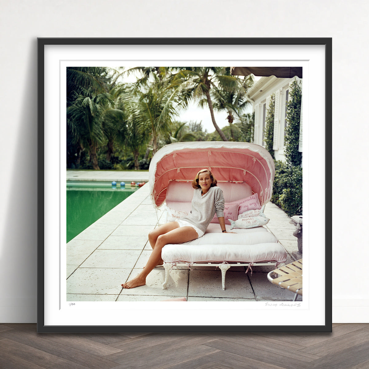Slim Aarons Limited Edition Estate Stamped palm beach pastels limited edition 605353355 Framed
