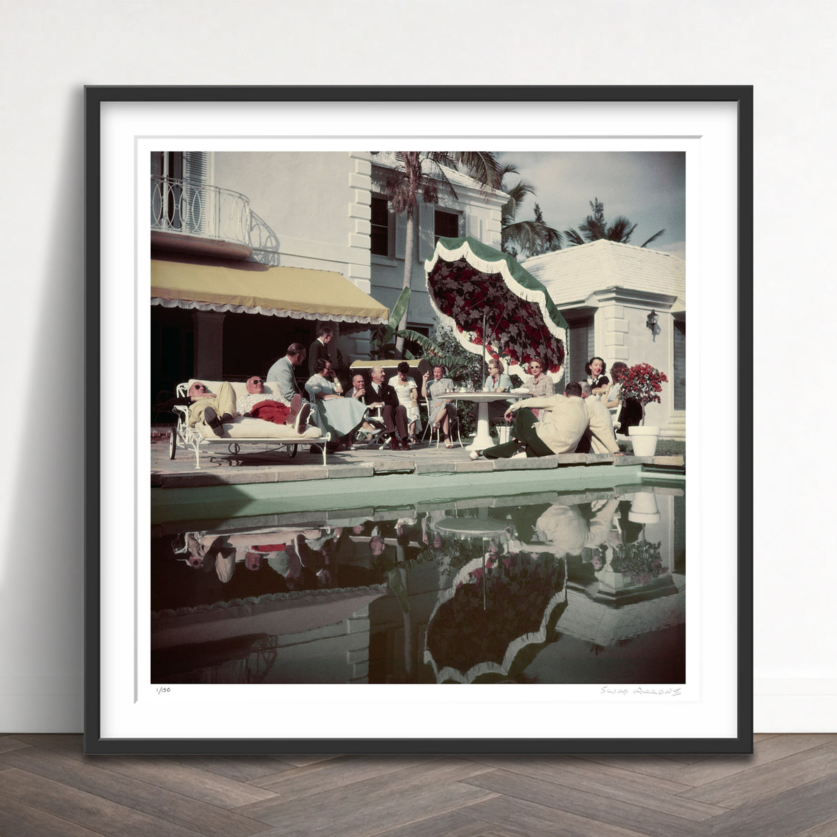 Slim Aarons Limited Edition Estate Stamped palm beach pool party limited edition 2190197558 Framed