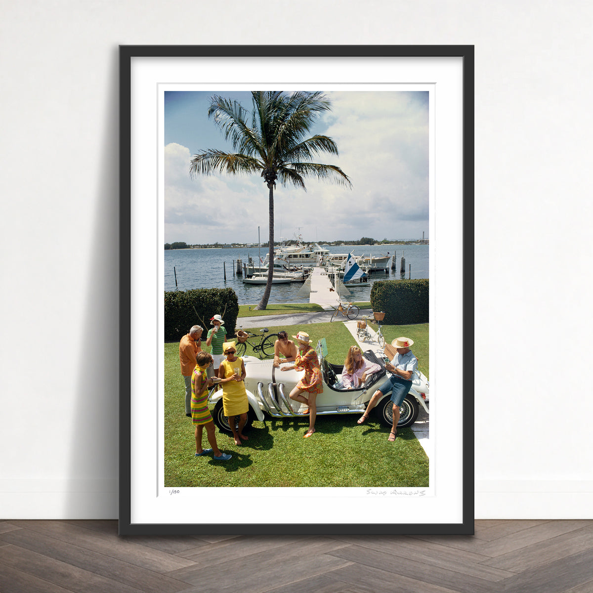 Slim Aarons Limited Edition Estate Stamped palm beach society limited edition 95738213 Framed