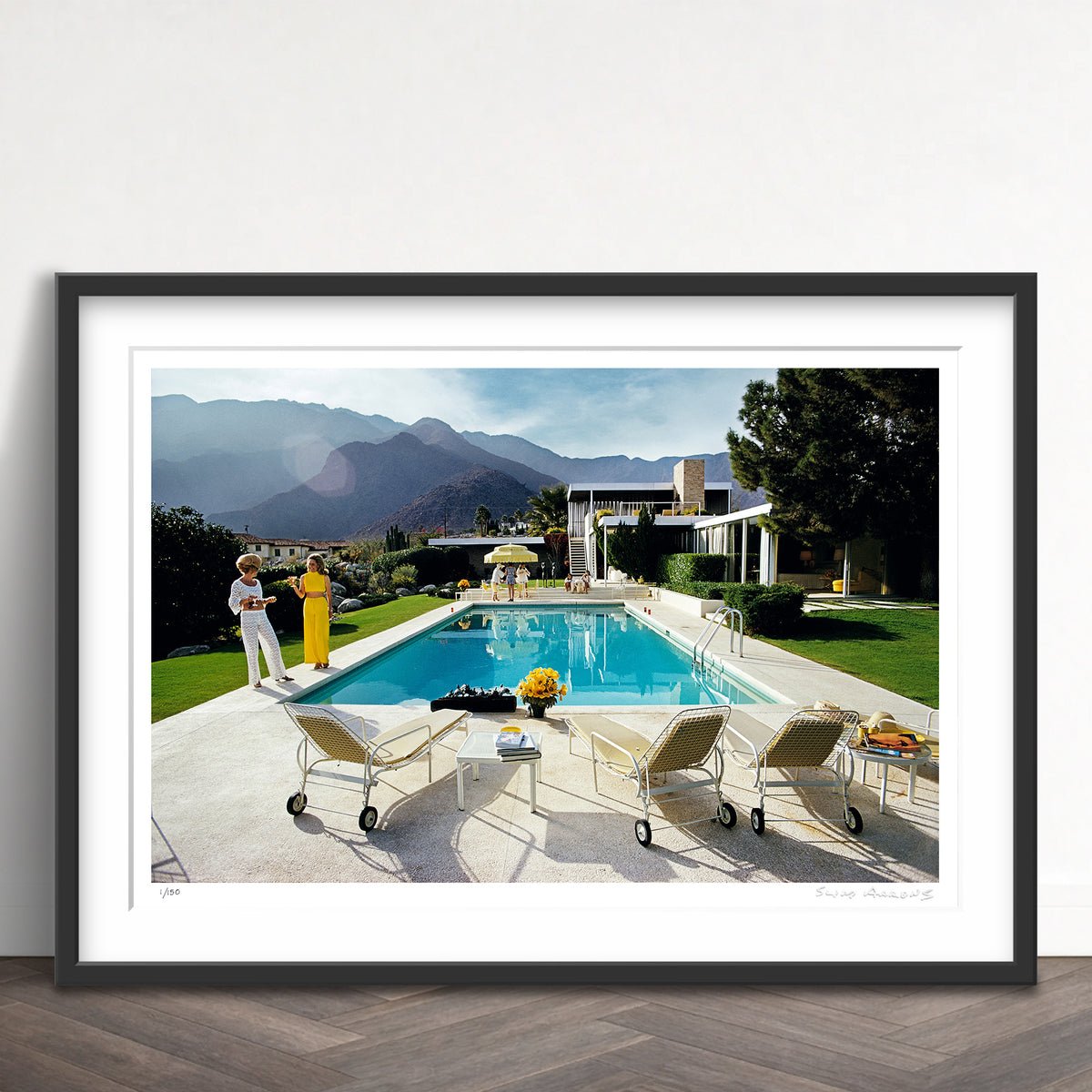Slim Aarons Limited Edition Estate Stamped palm springs pool limited edition 604389835 Framed