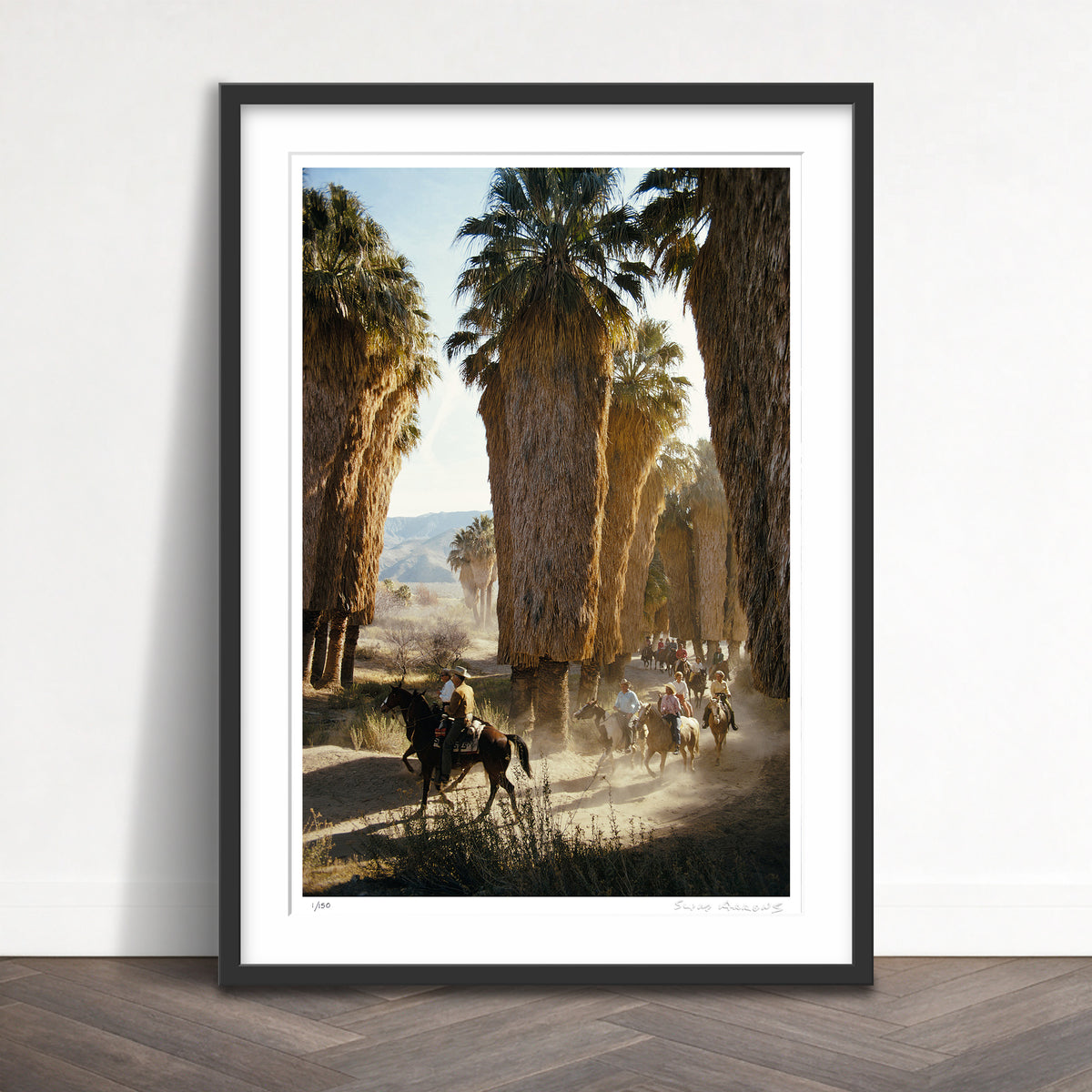 Slim Aarons Limited Edition Estate Stamped palm springs riders limited edition 52021108 Framed
