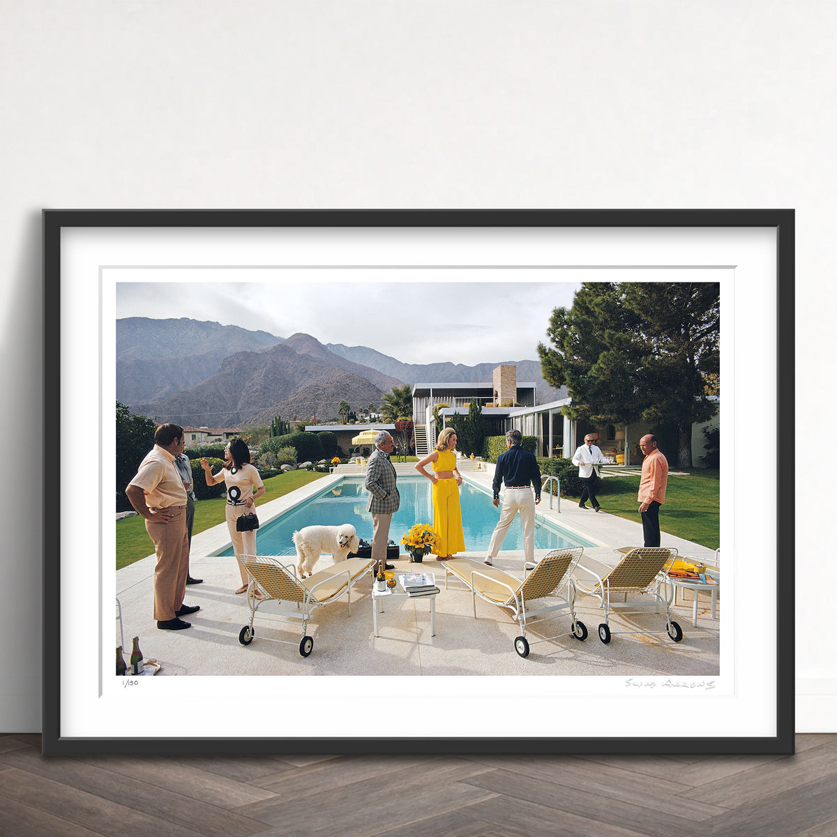 Slim Aarons Limited Edition Estate Stamped party preparations limited edition 604391311 Framed