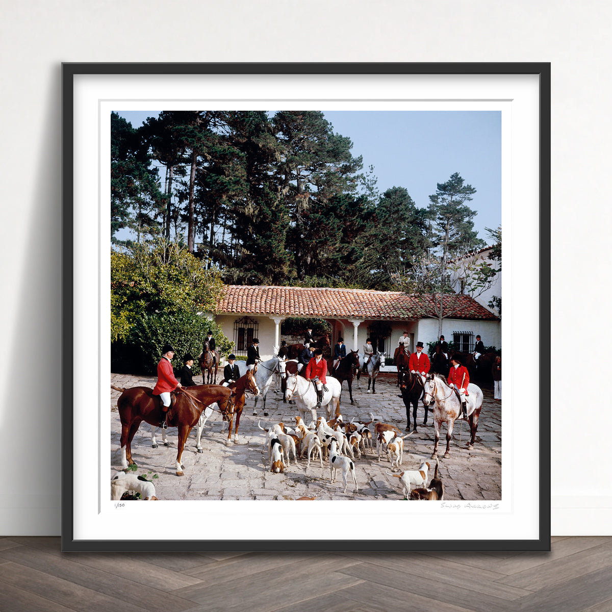 Slim Aarons Limited Edition Estate Stamped pebble beach hunt limited edition 53069851 Framed
