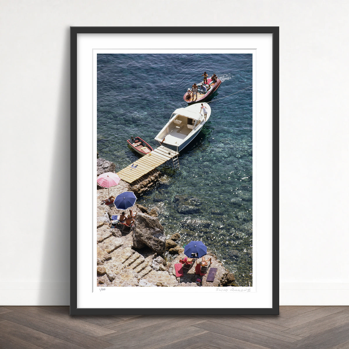 Slim Aarons Limited Edition Estate Stamped pellicano beach limited edition 88155296 Framed