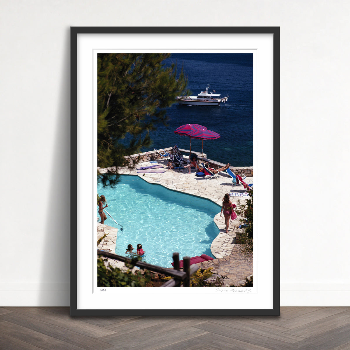 Slim Aarons Limited Edition Estate Stamped pellicano pool limited edition 88155244 Framed