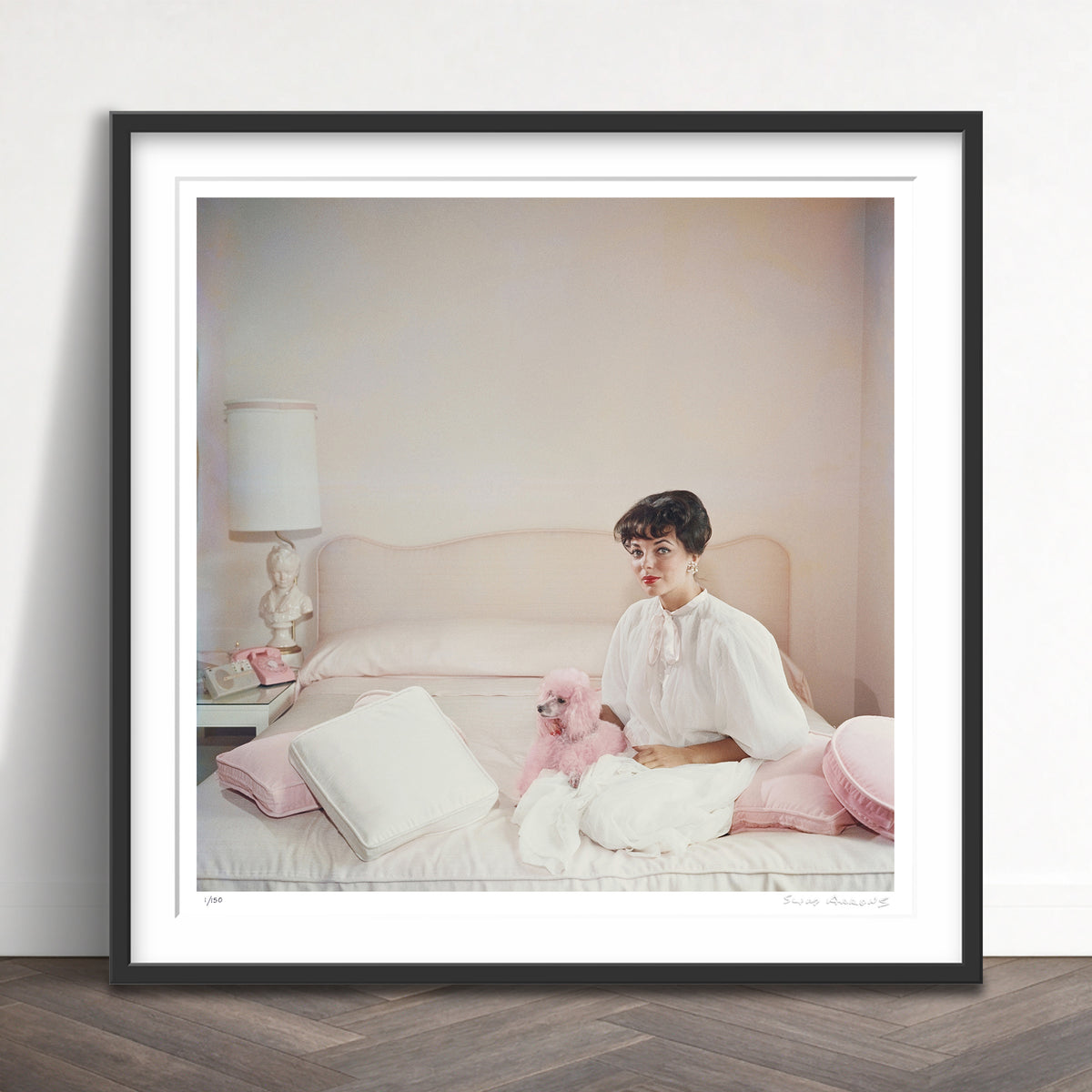 Slim Aarons Limited Edition Estate Stamped pink accessory limited edition 3436609 Framed