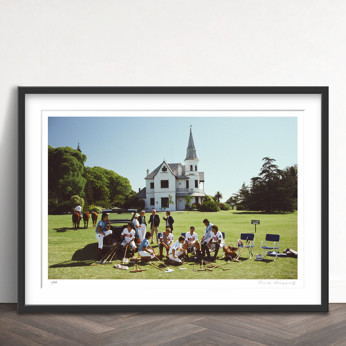 Slim Aarons Limited Edition Estate Stamped polo gear limited edition 113915396 Framed