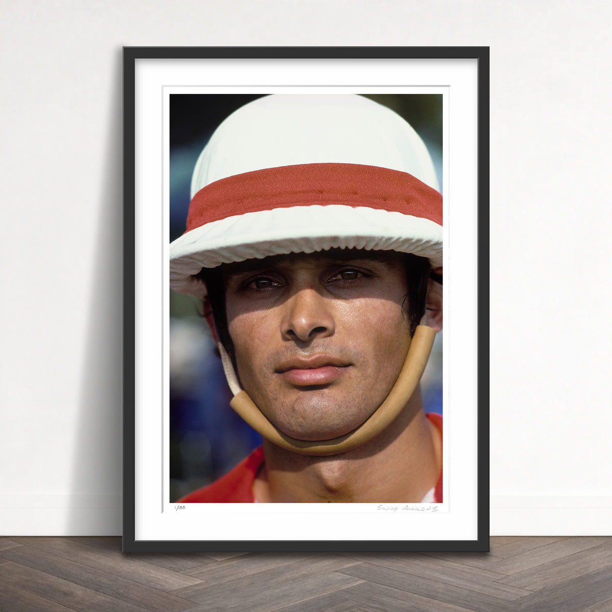 Slim Aarons Limited Edition Estate Stamped polo player close up limited edition 2190197692 Framed