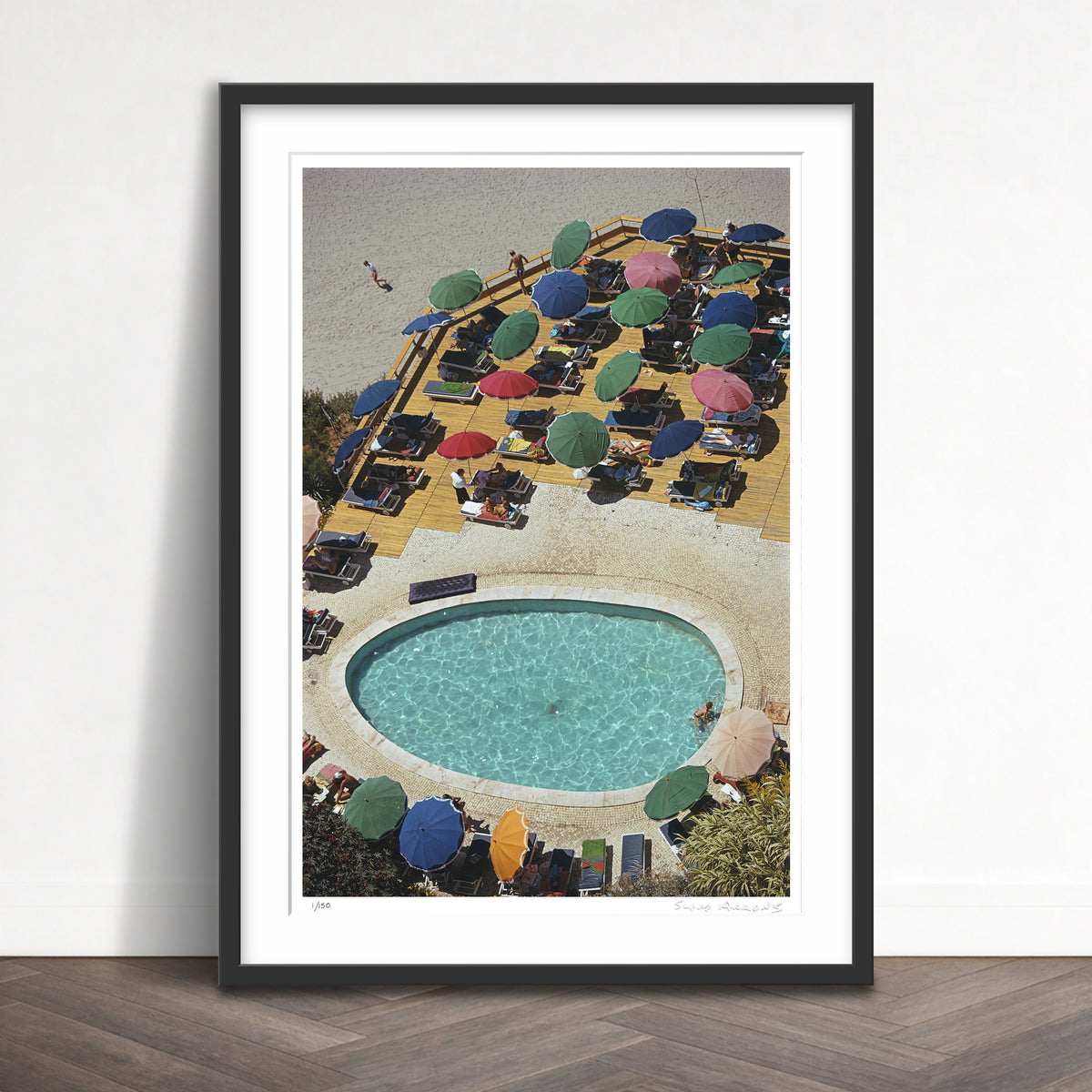 Slim Aarons Limited Edition Estate Stamped pool at carvoeiro limited edition 77442168 Framed