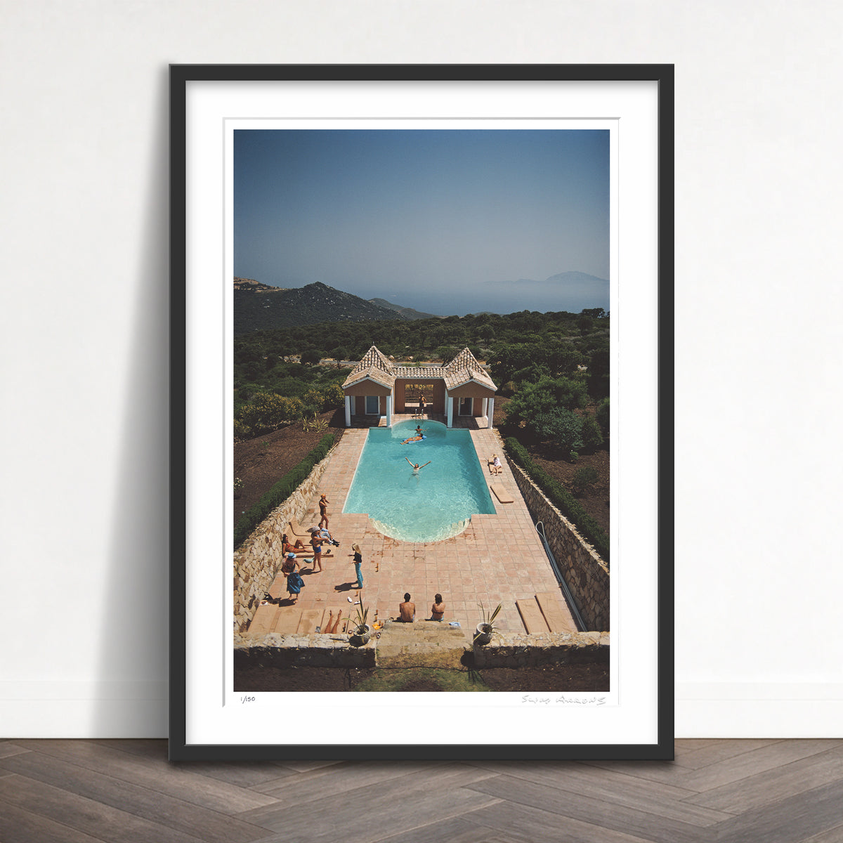 Slim Aarons Limited Edition Estate Stamped pool at el cuarton limited edition 554351529 Framed