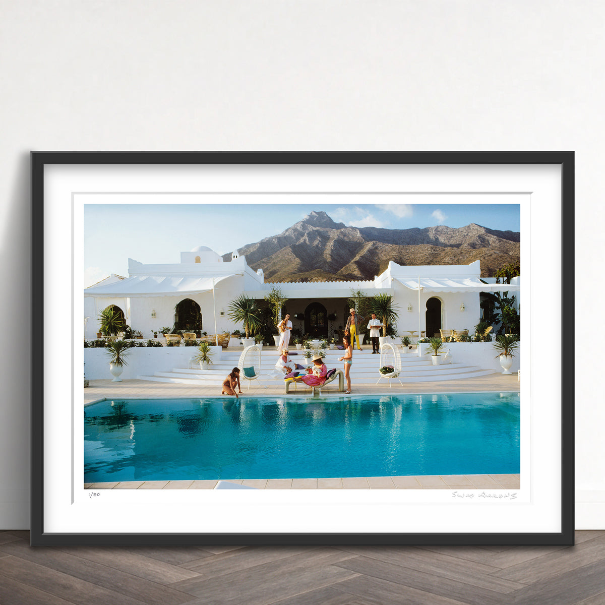 Slim Aarons Limited Edition Estate Stamped pool at el venerol limited edition 77442327 Framed