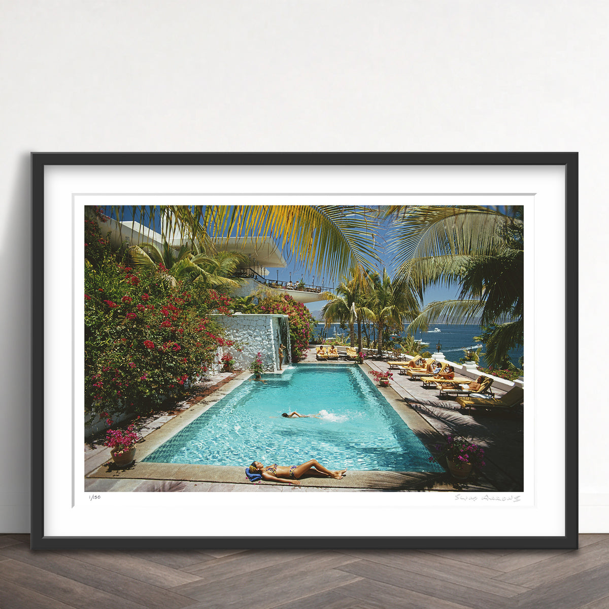 Slim Aarons Limited Edition Estate Stamped pool at las hadas limited edition 77443393 Framed