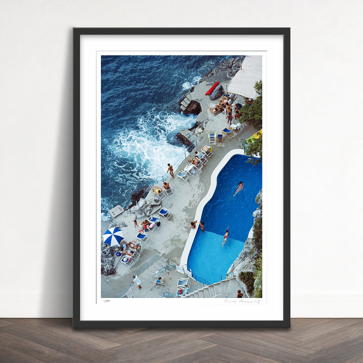 Slim Aarons Limited Edition Estate Stamped pool on amalfi coast limited edition 77442051 Framed