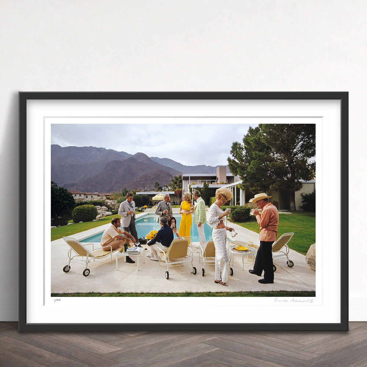 Slim Aarons Limited Edition Estate Stamped poolside chat limited edition 604392791 Framed