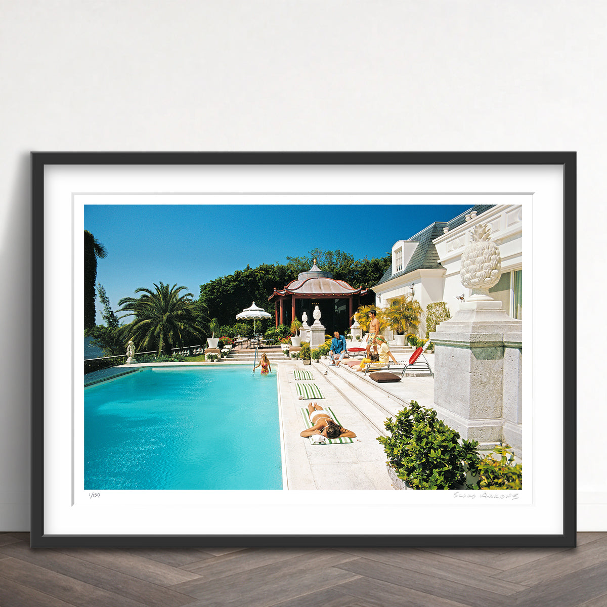 Slim Aarons Limited Edition Estate Stamped poolside chez holder limited edition 77442826 Framed