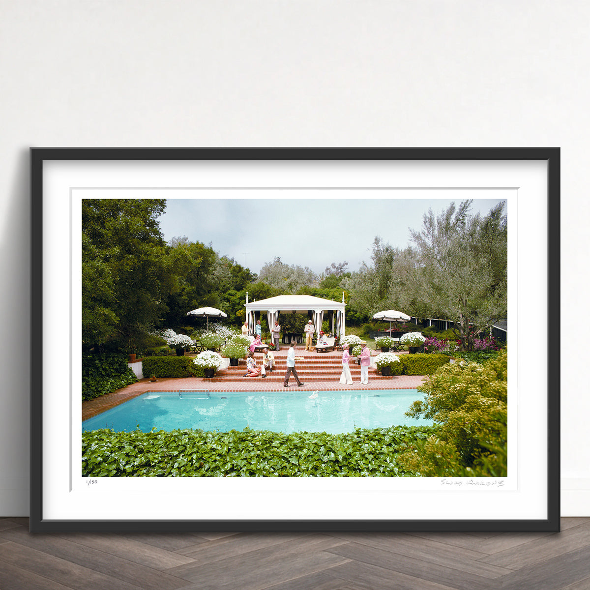 Slim Aarons Limited Edition Estate Stamped poolside drinks limited edition 3165339 Framed