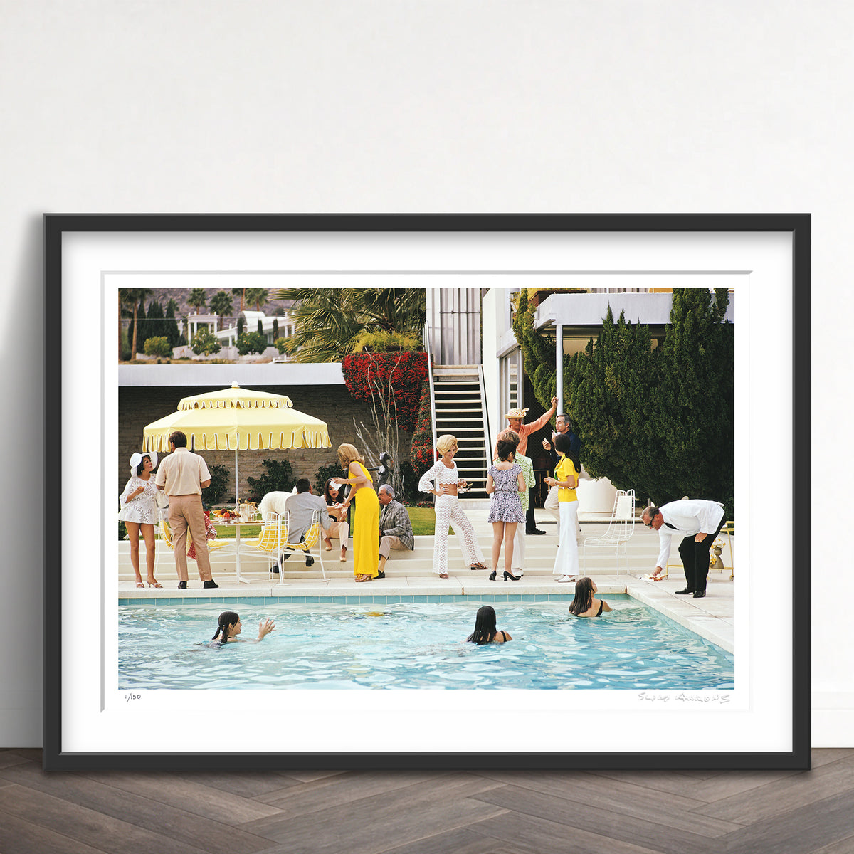 Slim Aarons Limited Edition Estate Stamped poolside entertaining limited edition 674384089 Framed
