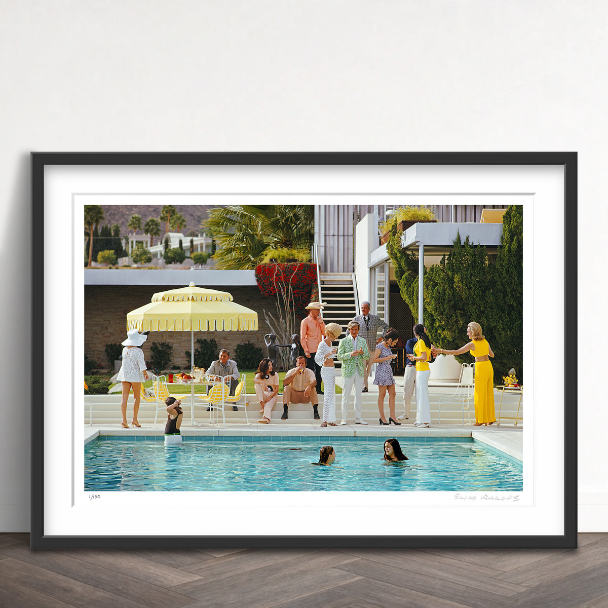 Slim Aarons Limited Edition Estate Stamped poolside gathering limited edition 77728386 Framed