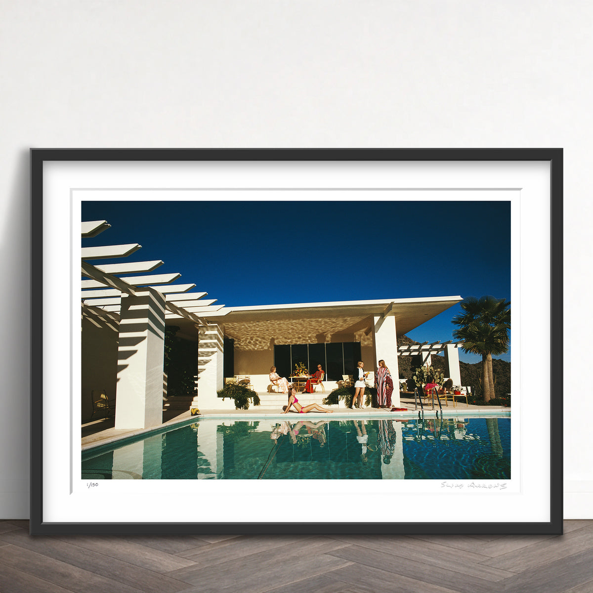 Slim Aarons Limited Edition Estate Stamped poolside in arizona limited edition 77442845 Framed