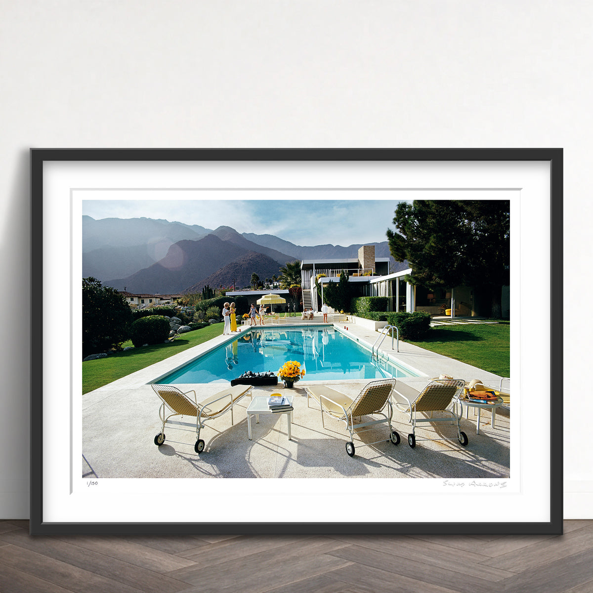 Slim Aarons Limited Edition Estate Stamped poolside loungers limited edition 604388487 Framed