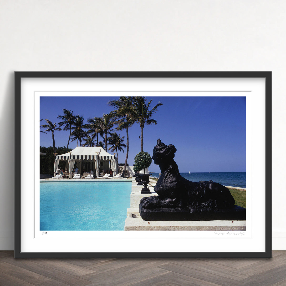 Slim Aarons Limited Edition Estate Stamped poolside luncheon limited edition 53352654 Framed