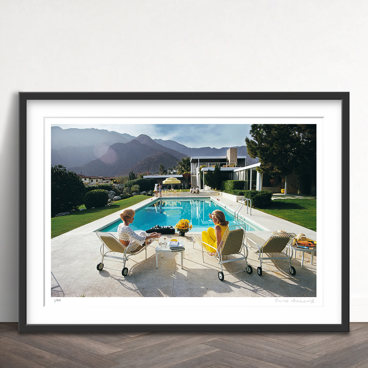 Slim Aarons Limited Edition Estate Stamped poolside pairs limited edition 604392795 Framed