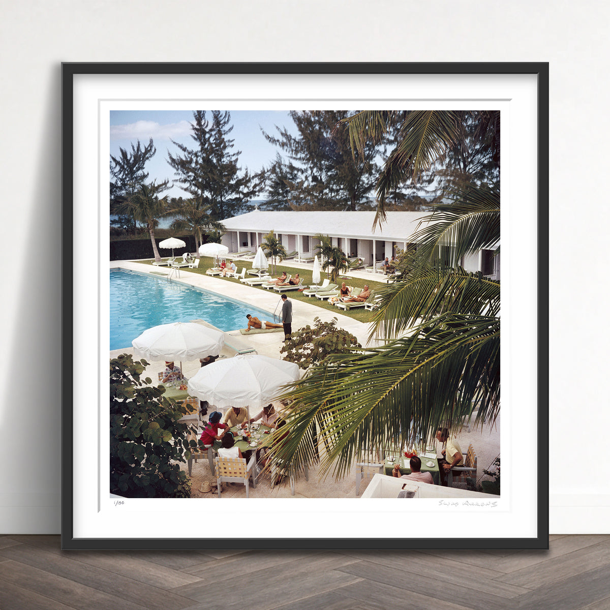 Slim Aarons Limited Edition Estate Stamped poolside service limited edition 605352841 Framed