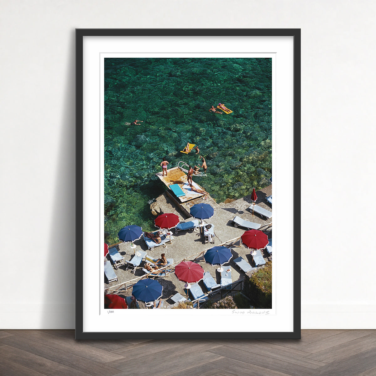 Slim Aarons Limited Edition Estate Stamped porto ercole beach limited edition 88154332 Framed