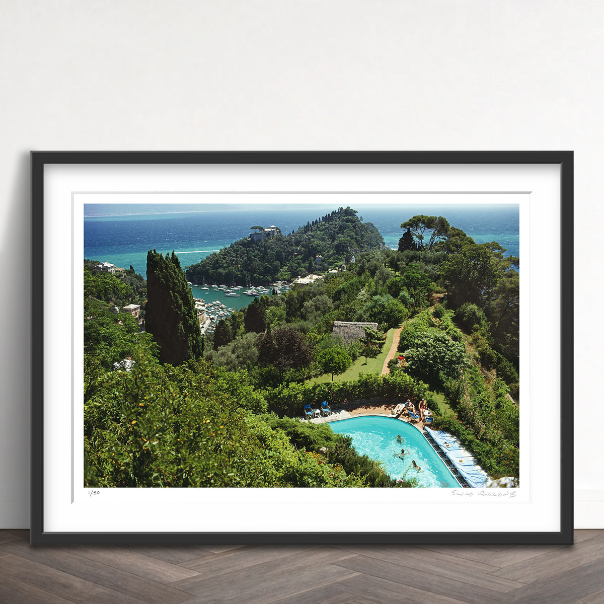 Slim Aarons Limited Edition Estate Stamped portofino villa limited edition 475373499 Framed