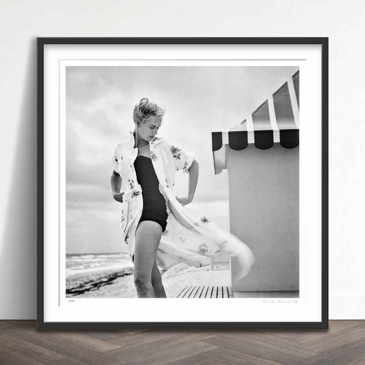 Slim Aarons Limited Edition Estate Stamped pulitzer on the beach limited edition 84989819 Framed