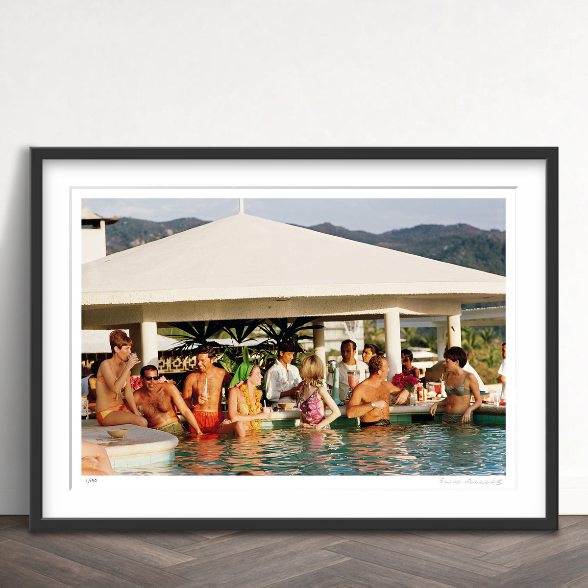 Slim Aarons Limited Edition Estate Stamped racquet club pool limited edition 77440472 Framed