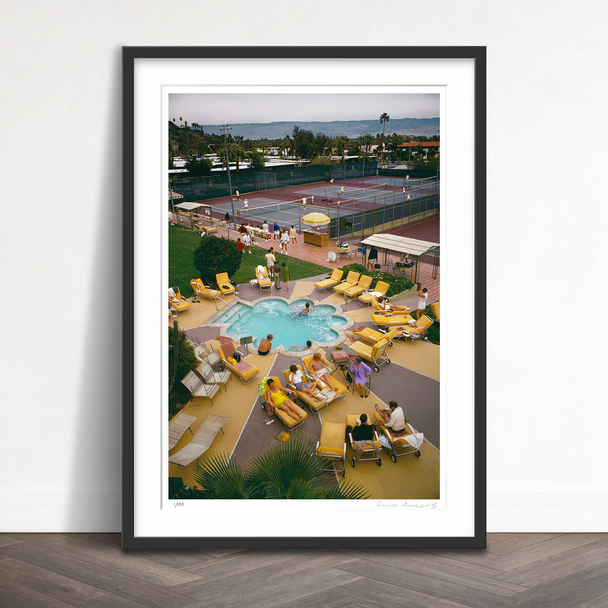 Slim Aarons Limited Edition Estate Stamped relaxing at the club limited edition 52021097 Framed