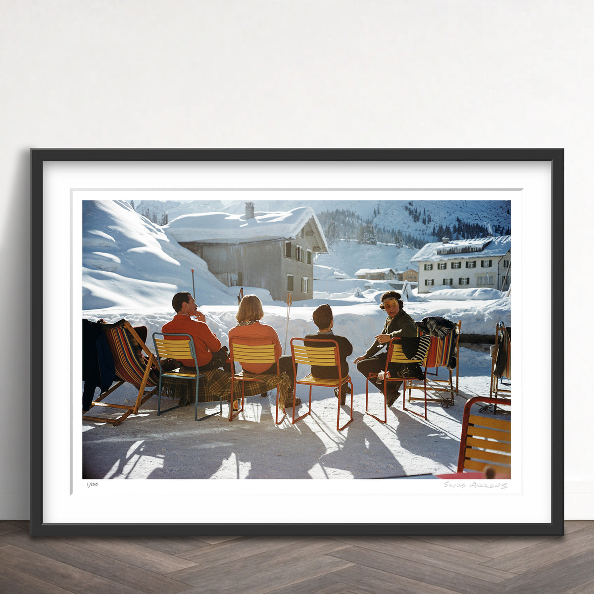 Slim Aarons Limited Edition Estate Stamped relaxing in lech limited edition 102822715 Framed