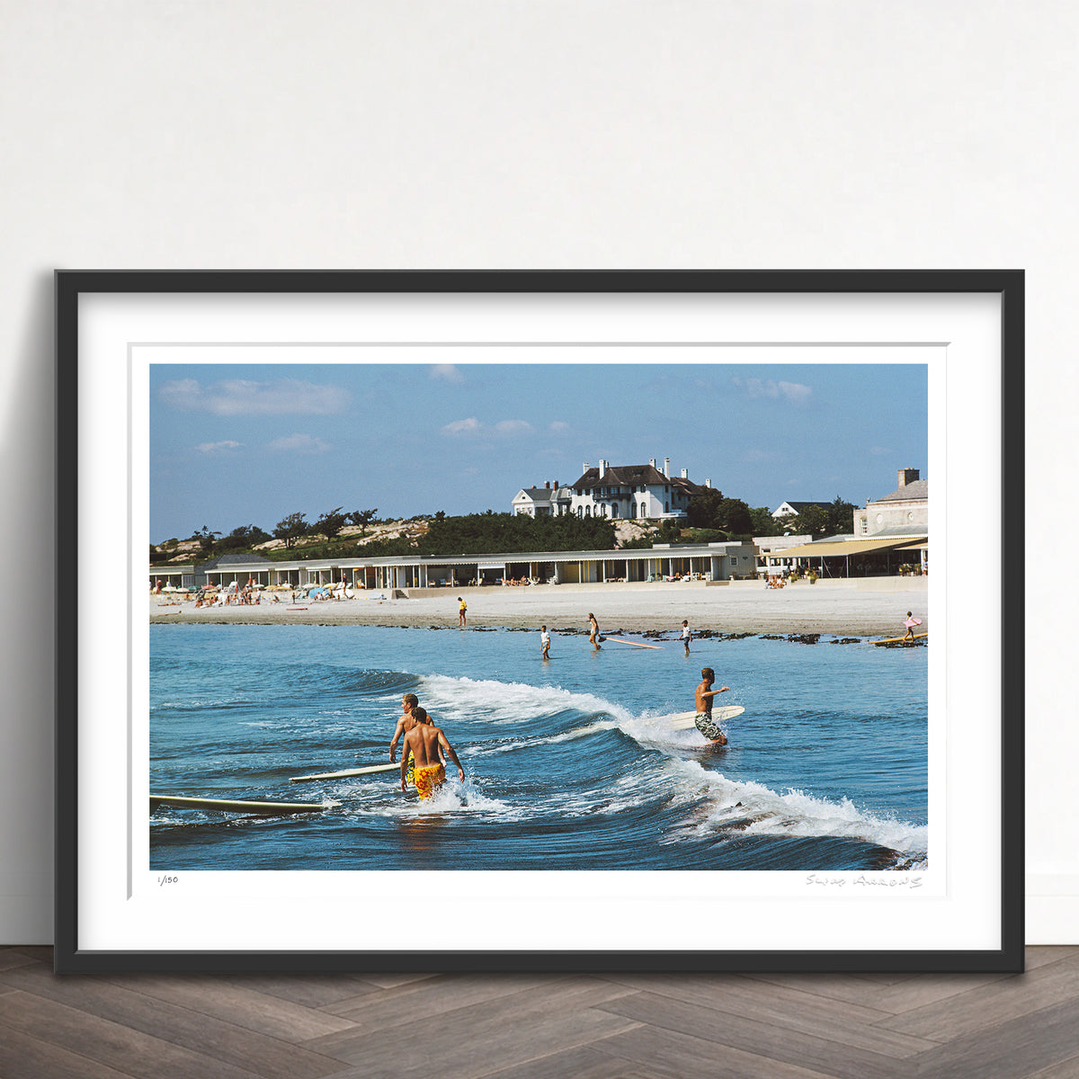 Slim Aarons Limited Edition Estate Stamped rhode island surfers limited edition 120817210 Framed
