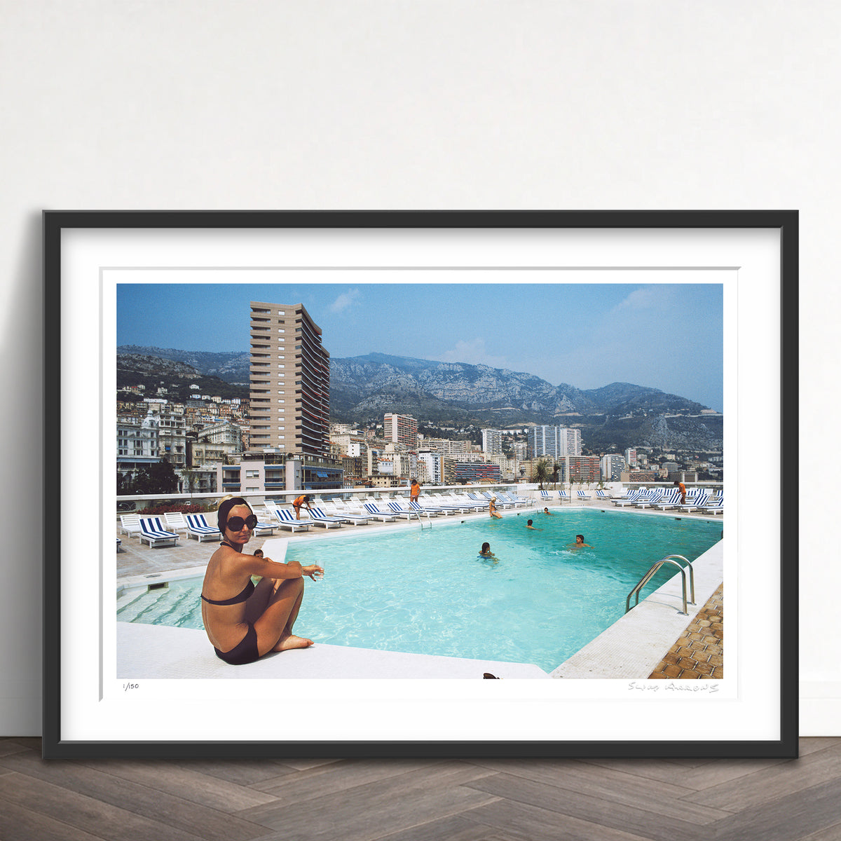 Slim Aarons Limited Edition Estate Stamped rooftop pool limited edition 77446000 Framed