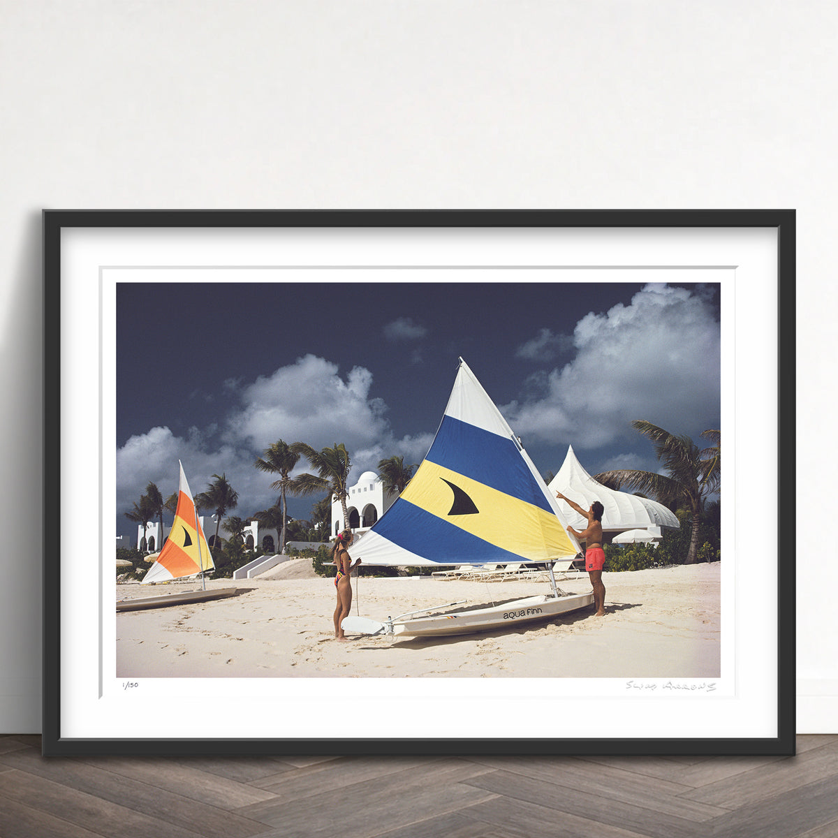 Slim Aarons Limited Edition Estate Stamped sailing in anguilla limited edition 88655958 Framed