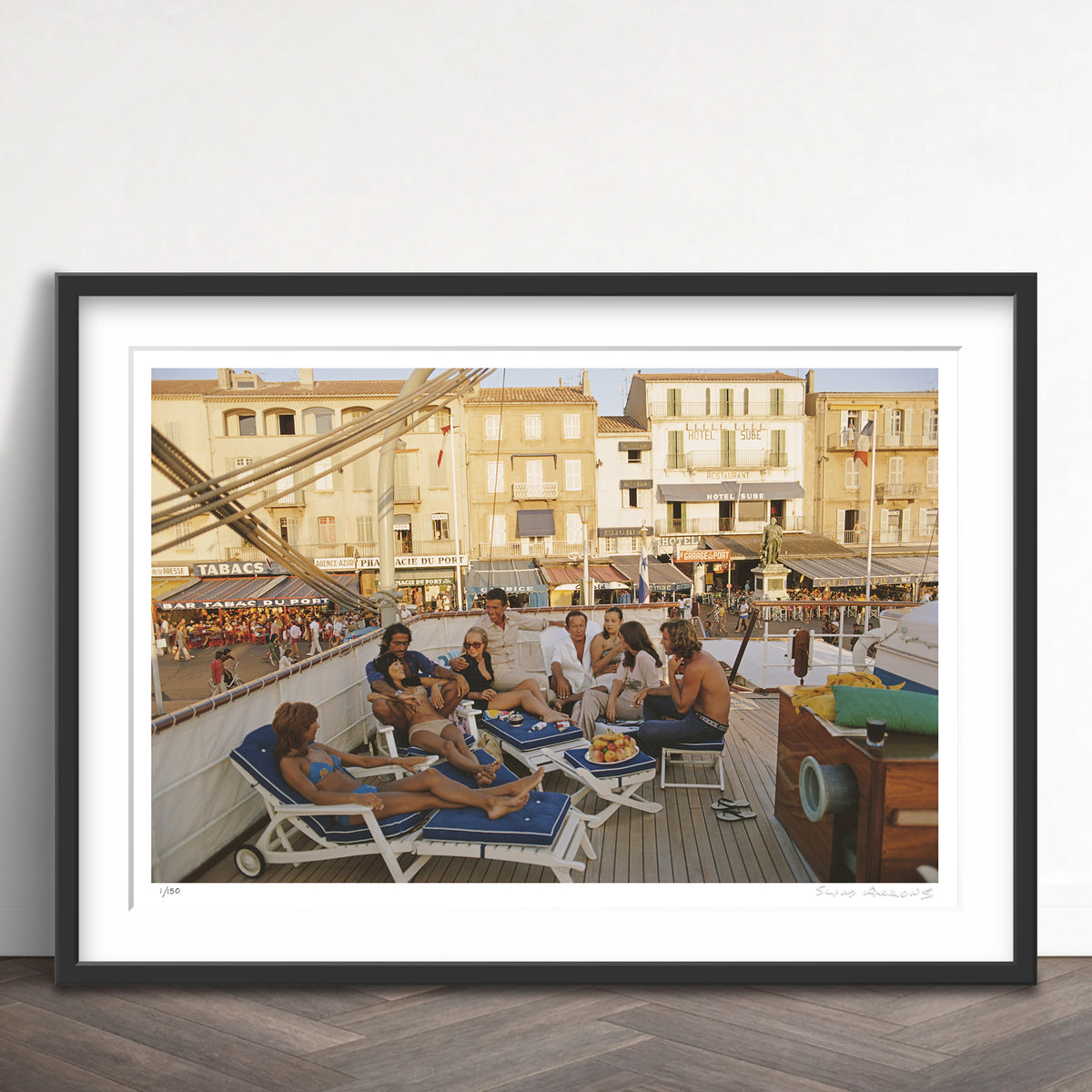 Slim Aarons Limited Edition Estate Stamped saint tropez limited edition 475371105 Framed
