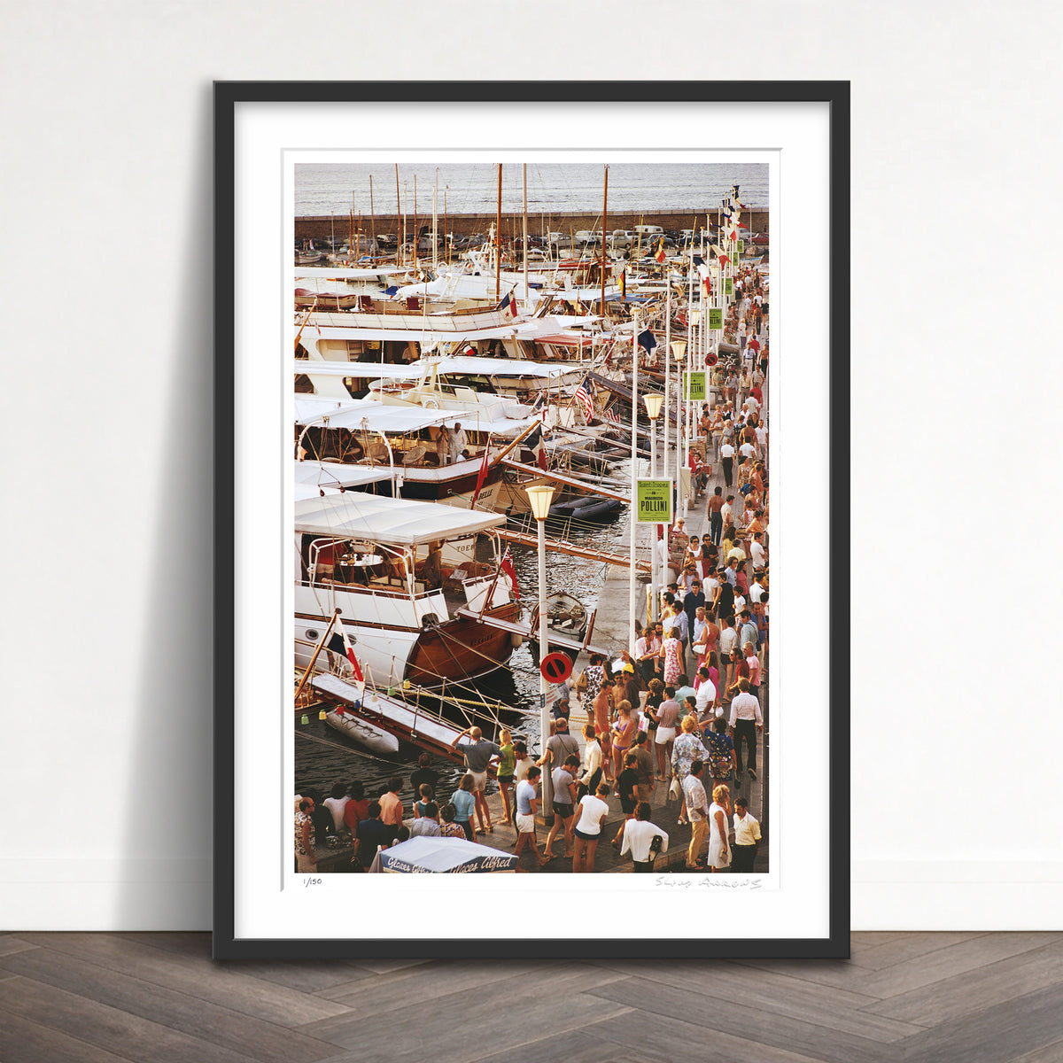 Slim Aarons Limited Edition Estate Stamped saint tropez seafront limited edition 102061209 Framed