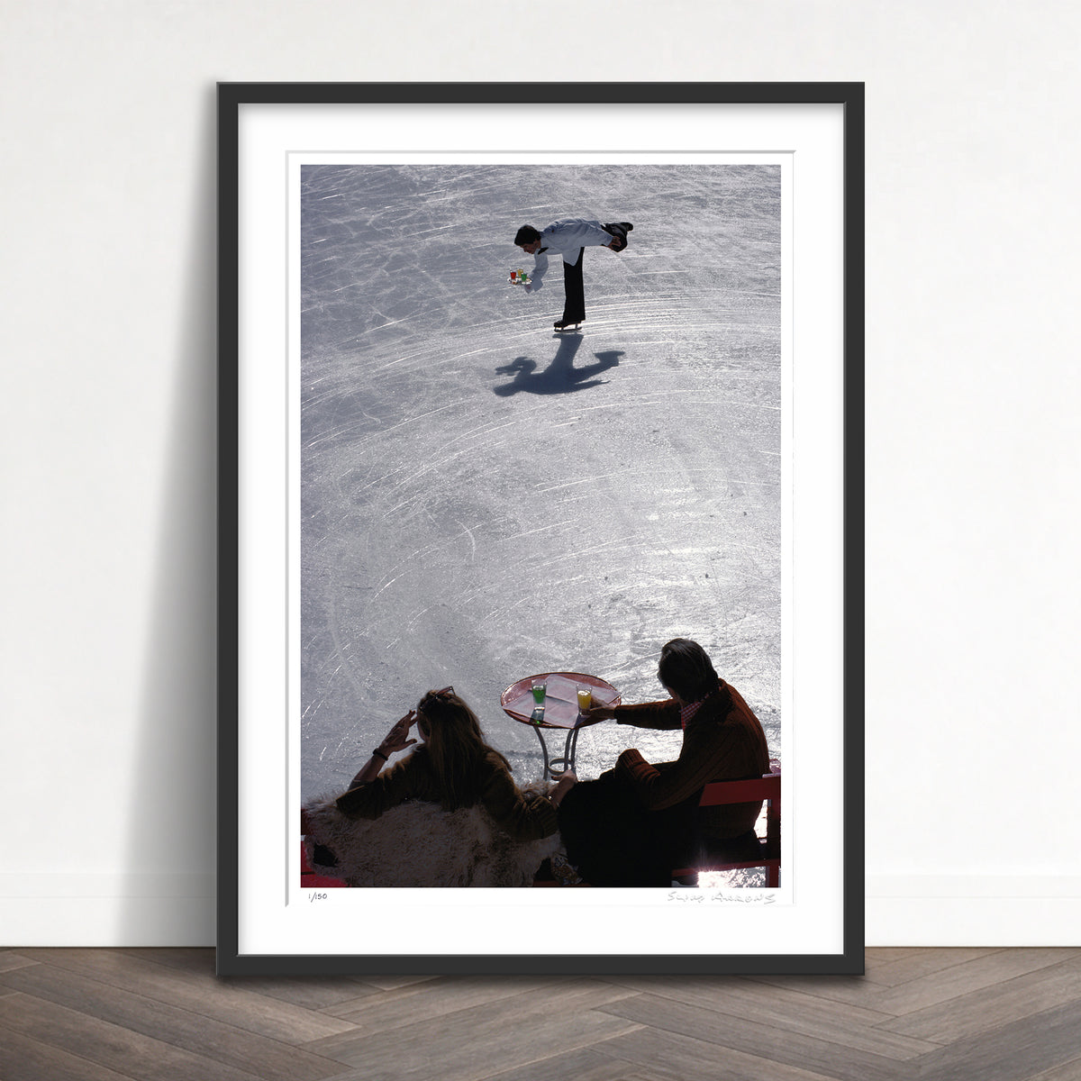 Slim Aarons Limited Edition Estate Stamped skating waiter 1 limited edition 113912062 Framed