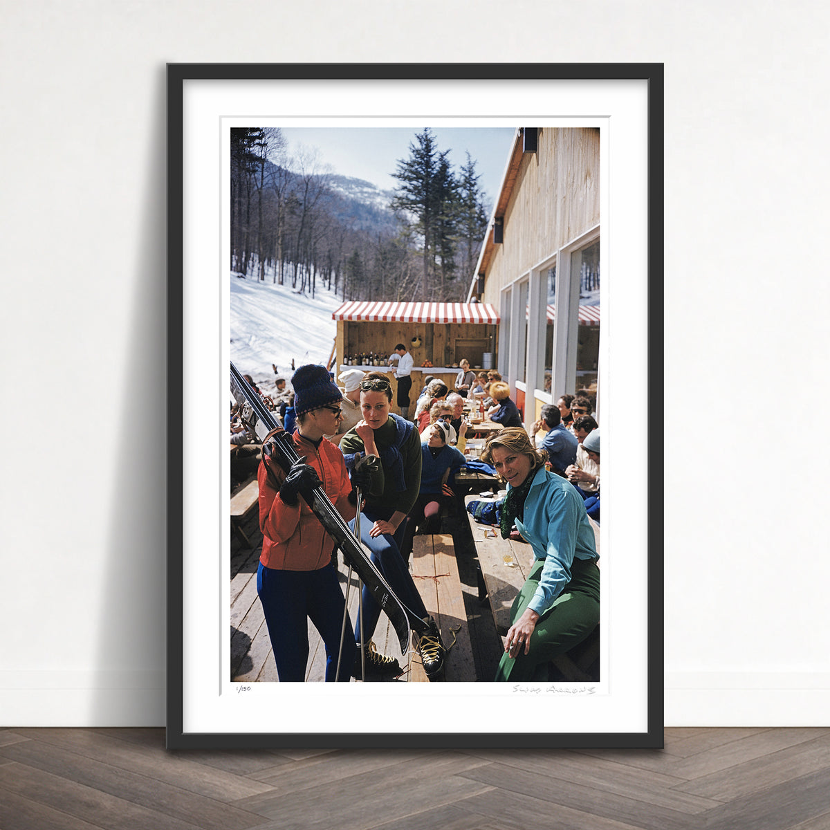 Slim Aarons Limited Edition Estate Stamped ski fashion at sugarbush limited edition 53230758 Framed