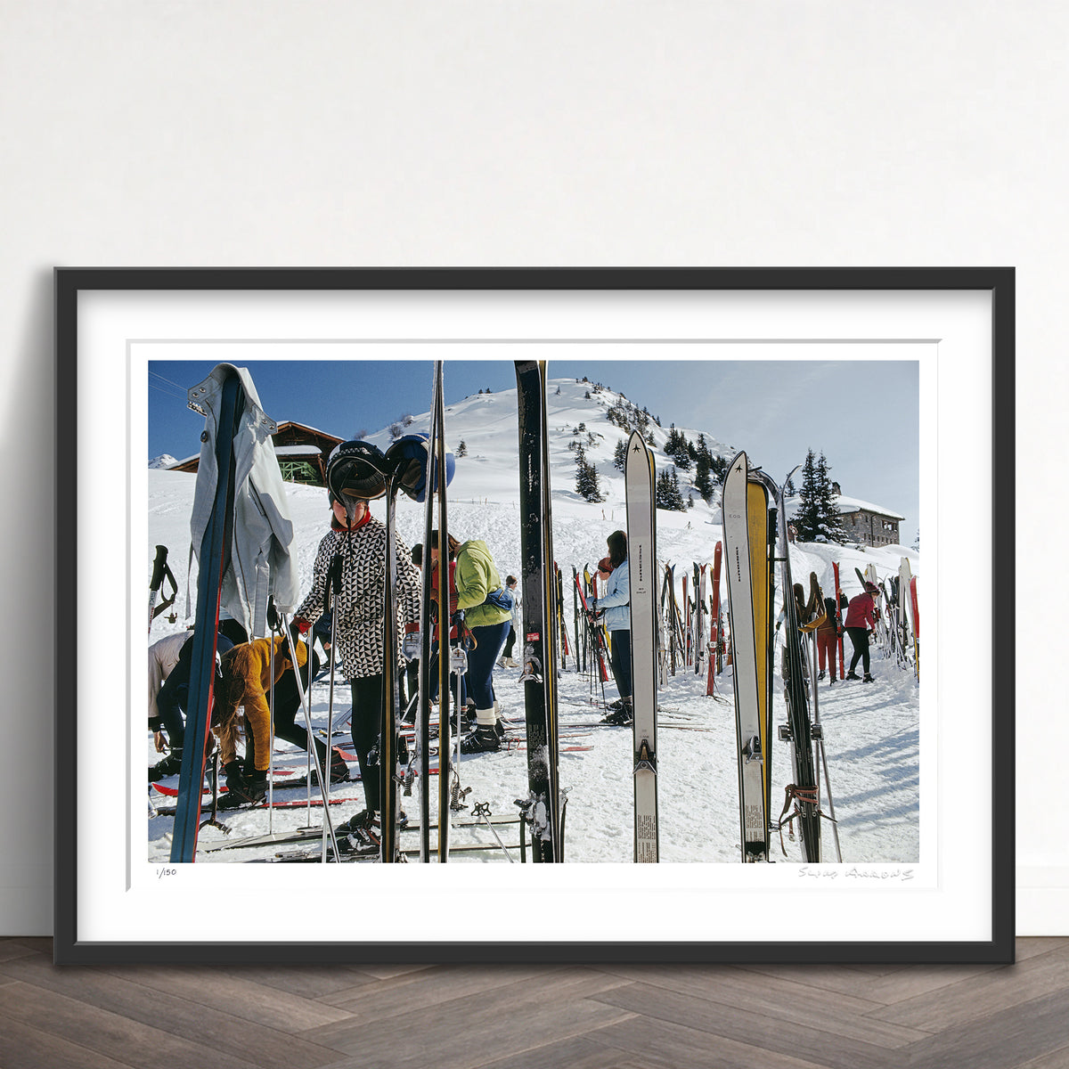 Slim Aarons Limited Edition Estate Stamped skiers at gstaad 1 limited edition 113912019 Framed