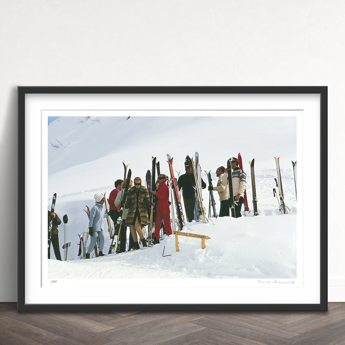 Slim Aarons Limited Edition Estate Stamped skiers at gstaad limited edition 113912101 Framed