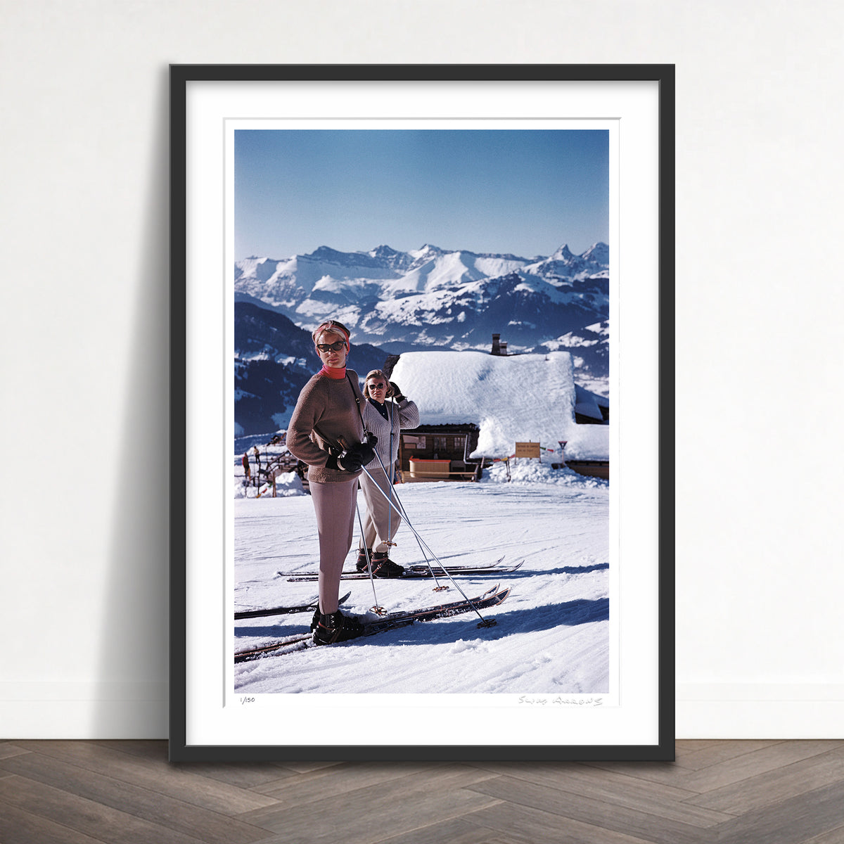 Slim Aarons Limited Edition Estate Stamped skiers in gstaad limited edition 113912078 Framed