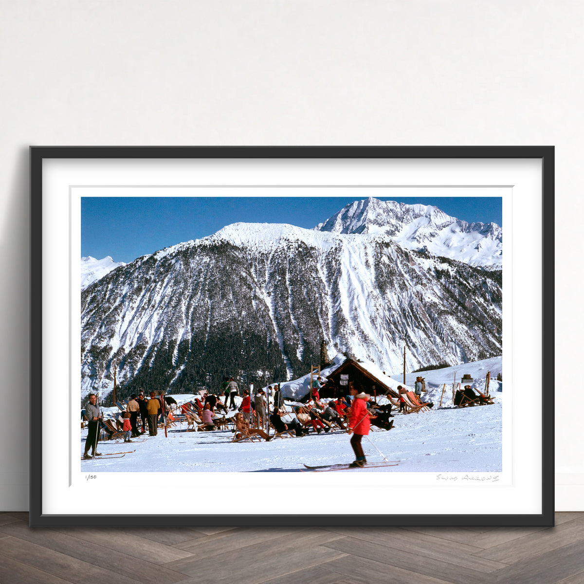 Slim Aarons Limited Edition Estate Stamped skiing at courchevel limited edition 53397627 Framed