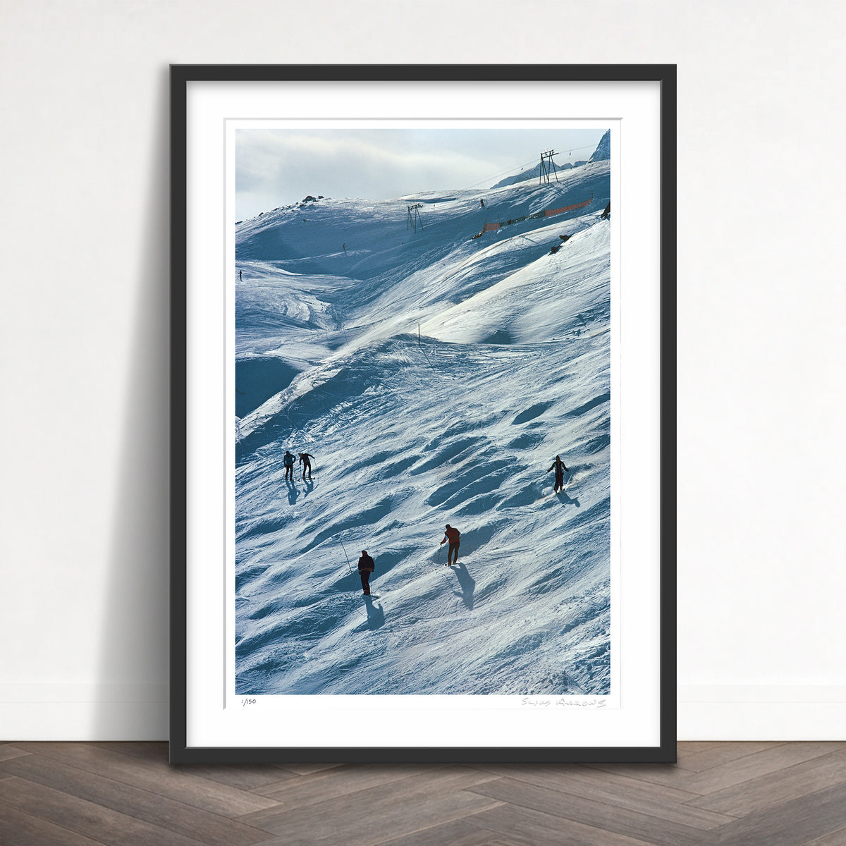 Slim Aarons Limited Edition Estate Stamped skiing at st moritz limited edition 135360142 Framed