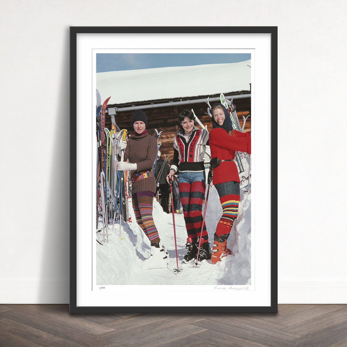 Slim Aarons Limited Edition Estate Stamped skiing in gstaad limited edition 768515999 Framed